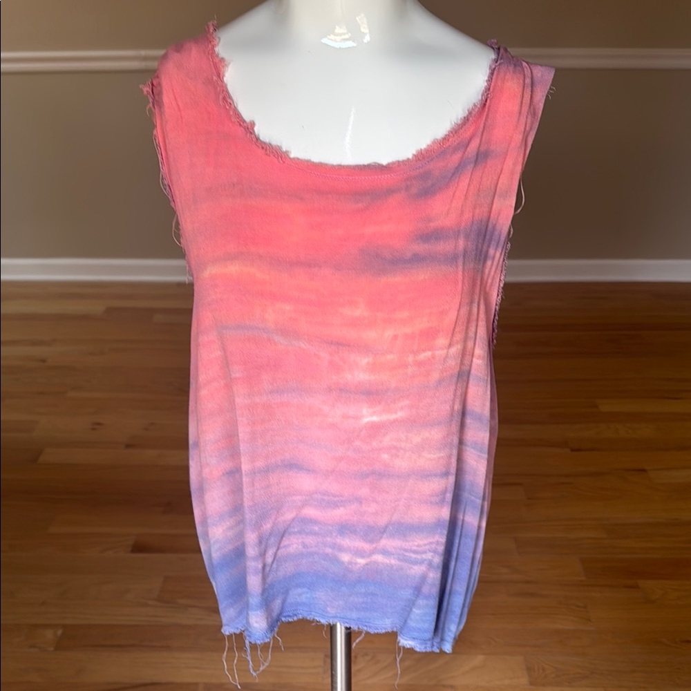SAM & LAVI raw hem ombré tank